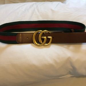 Gucci canvas and leather “GG” belt